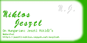 miklos jesztl business card